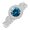 White Gold, variant on 1.05 Carat Twisting Eternity Halo Style with Milgrain Diamond Engagement Ring with a 0.75 Carat Blue Diamond Center (Heirloom Quality) 14K White Gold Size-7