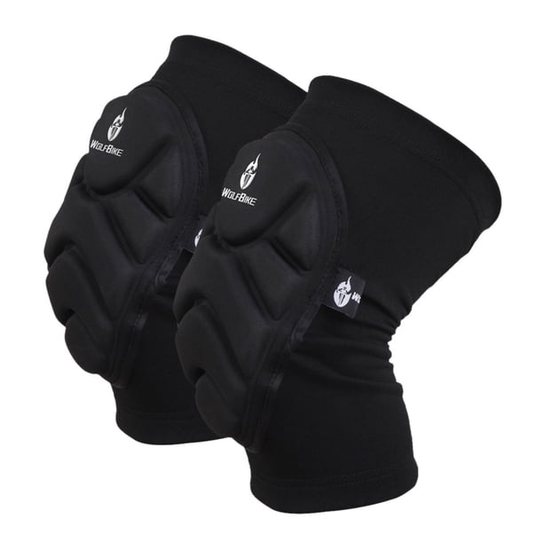 Rodilleras Wolfbike 2pcs Wolfbike rodilla elástica transpirable cojines Fútbol Baloncesto deportes manga rodillera Protector de pierna Wolfbike Rodilleras