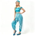 thumbnail image 4 of Women's Princess Cosplay Jumpsuit Belly Dance Romper with Headwear Halloween Costume, 4 of 5