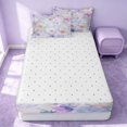 thumbnail image 4 of Erosebridal Cute Floral Zipper Queen Comforter Set with Fitted Sheet and 2 Pillowcases, Garden Blossom Zipper Bedding Set, Reversible, Pastel Lavender Watercolor, Reversible, 4 of 7