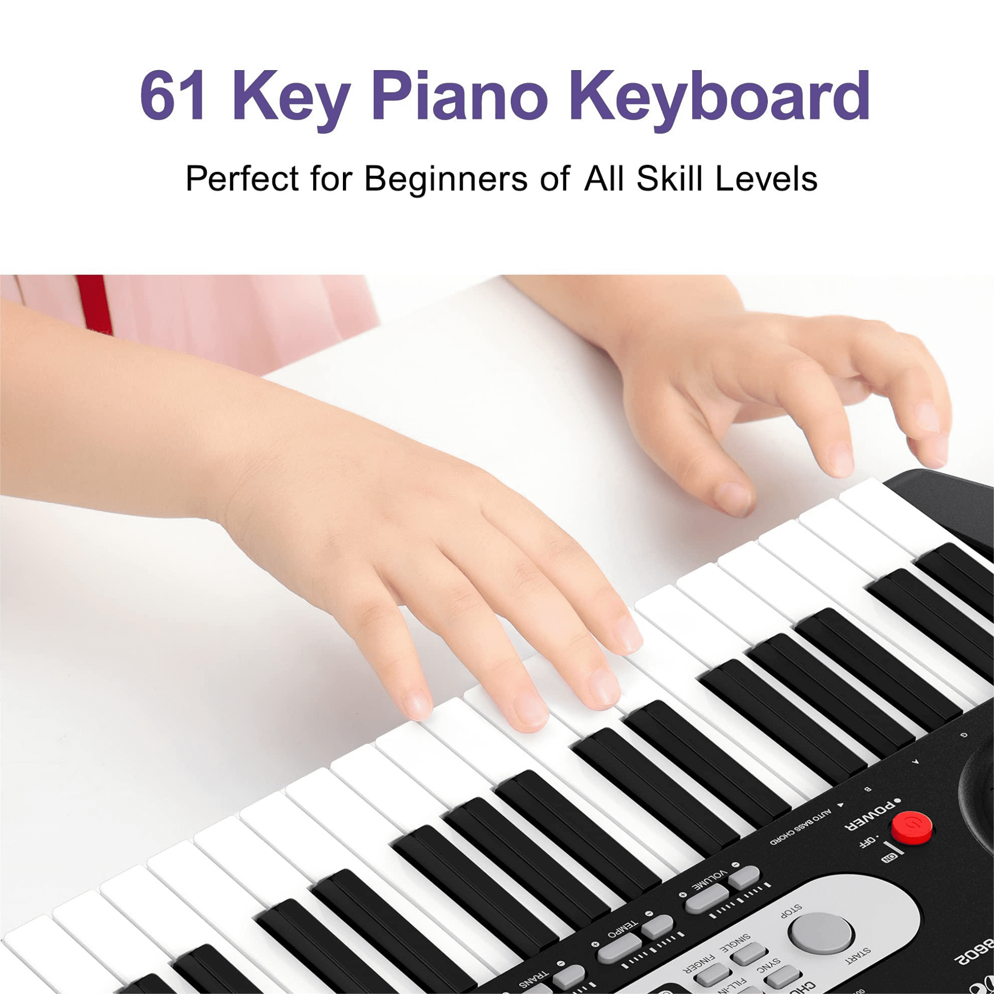 M optimized 61-Key Electric Keyboard Piano Set for Beginners and Kids with Microphone, Headphones, Stand, Stool, and Carrying Bag, Portable and Ideal for Teaching, Perfect Birthday, Christmas Gift