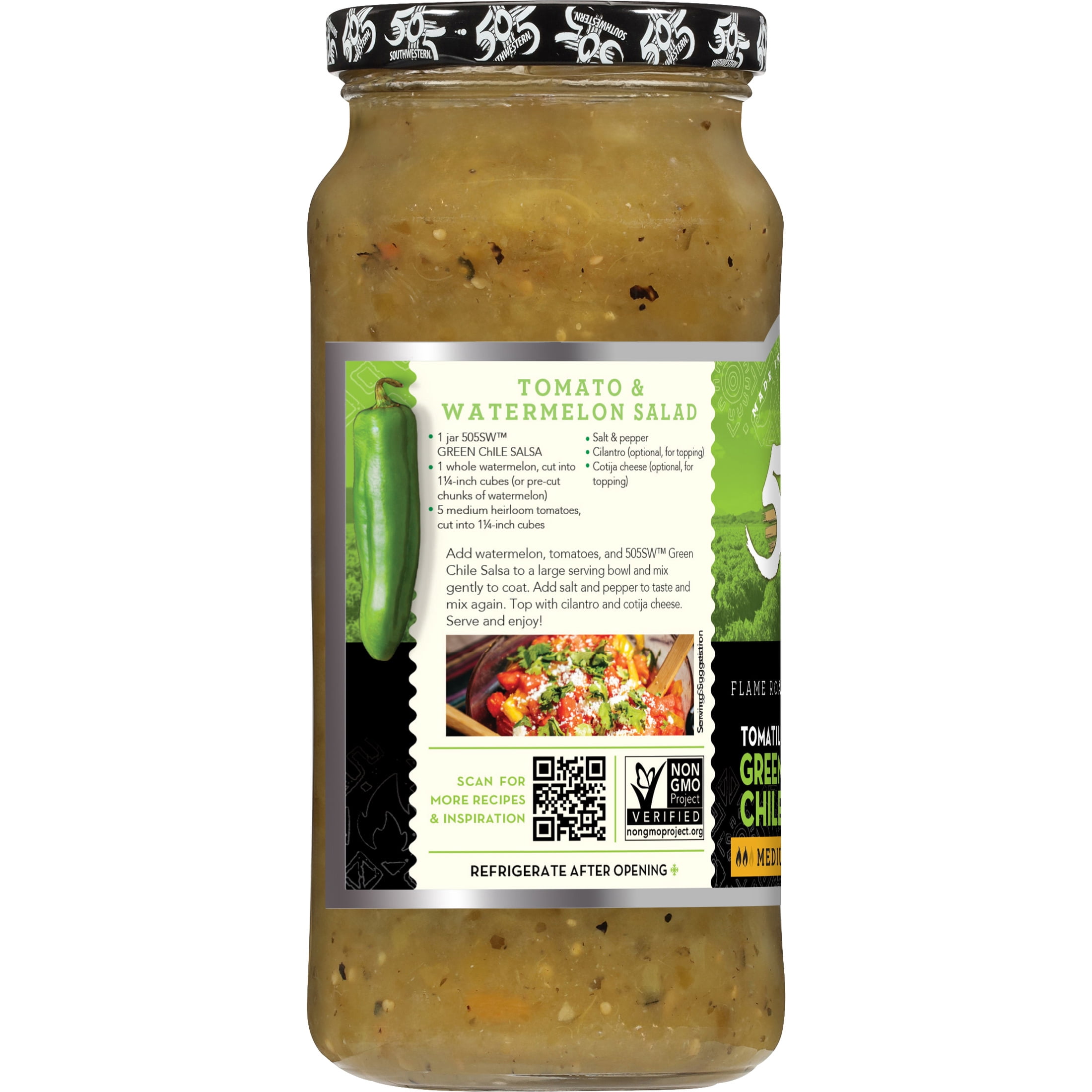 505 Southwestern, Hatch Valley Green Chile Salsa, 16 oz, Medium