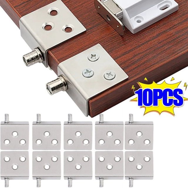 10 Piezas de Bisagras Ocultas Invisibles para Puertas Gabinetes con Pivote Hacia Arriba y Hacia Abajo, Códigos Esquina CT para Soporte de Exhibición de Armarios con Paneles Madera