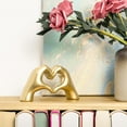 thumbnail image 4 of Heart Hands Sculpture - Gold Decor for Living Room - Small Heart Shaped Table Statues for Home Decor - Cute Shelf Sculptures Home Decor Aesthetic - I Love You Gifts Girlfriend Women Wife Anniversary, 4 of 7