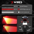 thumbnail image 5 of VEHICODE Motorcycle LED Turn Signals and Brake Lights 3 Wire Red Bolt Bulb Mini Rear Running Tail Indicator Blinker Black Universal Mount Replacement for Harley Honda Yamaha Kawasaki Suzuki (2 Pack), 5 of 7
