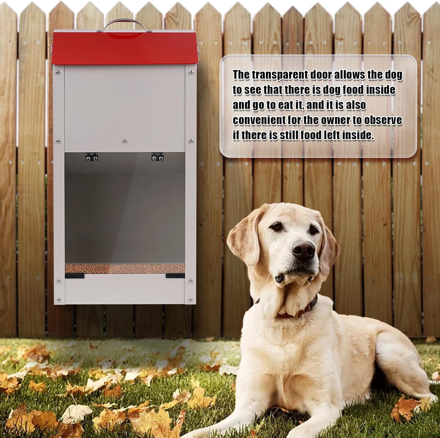 Automatic Dog Feeder for Large Dogs Outdoor 50Lbs Dog Food Dispenser Dog Feeding Station Galvanized Gravity Feeder Pet Feeder for Large Breed (50lbs)