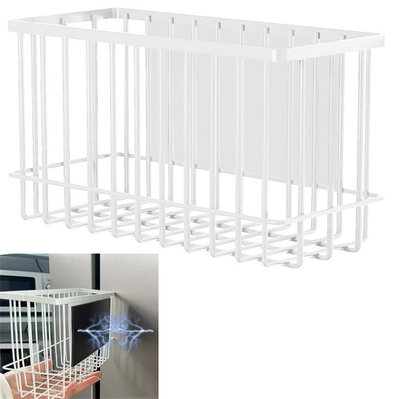 Magnetic Basket Organizer Shelf Rack,Happon Dryer Ball Holder for Laundry Room,Wall Mount Magnetic Lint Bin,Iron Dryer Ball Container for Laundry Room Storage, No Balls