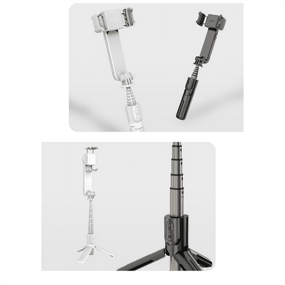 72cm Anti-Shake Mobile Phone Gimbal Stabilizer Bluetooth Selfie Stick Aluminum Alloy Handheld Black