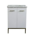 thumbnail image 5 of Bellaterra Home 408001-25-WH-WMO 25 in. Single Oval Sink Vanity with Carrara Marble Top, White, 5 of 13