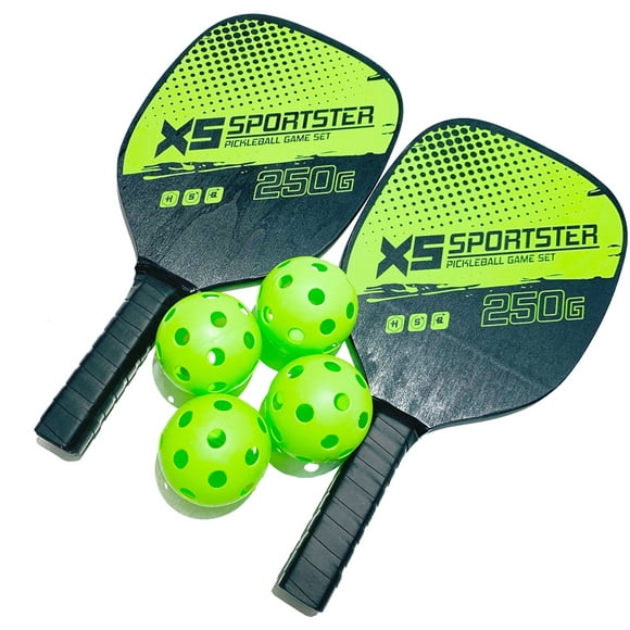 Pickleball Rackets Set Pickleball Paddle Set of 2 Rackets and 4 Pickleballs Balls Pickle-Ball Racquet with Balls Sports Accessory