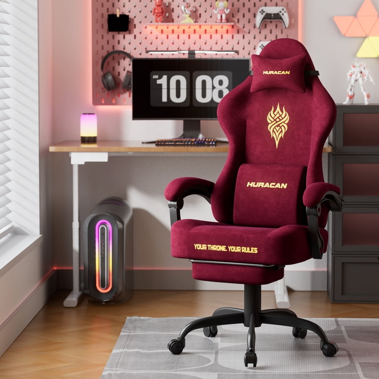 Soontrans Red Gaming Chair with Massage Lumbar Support photo 2