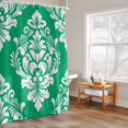thumbnail image 4 of Classic Floral Pattern Shower Curtain, Green Background White Flowers Waterproof Shower Curtain Set with 12 Hooks Lightweight Bath Curtains Fabric Bathroom Decor 72x84 Inches, 4 of 9