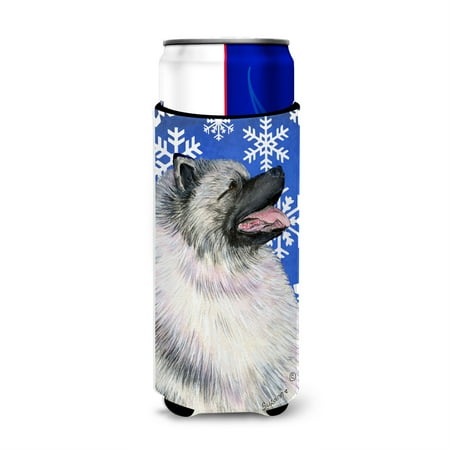 

Keeshond Winter Snowflakes Holiday Ultra Beverage Insulators for slim cans SS4626MUK