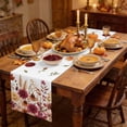 thumbnail image 2 of Red Yellow Orange Fall Table Runner - 90 Inch Long Autumn Floral Botanical Maple Leaf Cotton and Linen Blended Dress Scarves Farmhouse Table Runner for Kitchen Dining, Coffee Table, 13" x 90", 2 of 8