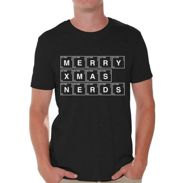 Awkward Styles Merry Xmas Nerds Tshirt Christmas Periodic Table Shirt Xmas  Elements Tshirt Ugly Christmas T Shirt for Men Funny Xmas Chemistry Gifts  Geeky Christmas T-Shirt Xmas Party Outfit 