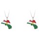thumbnail image 1 of Qarigey Aleación elegante y única que capta la atención con collar con colgante de bandera de tarjetas de Kurdistán, plata plata 2Conjunto, 1 of 6