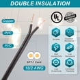 thumbnail image 3 of Uxcell Cable Cubierto de 25 pies 18/2, Cordón de lámpara SPT-1 de 300V, Cable electrónico flexible aislado y resistente al calor, Marrón, 3 of 7