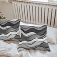 thumbnail image 5 of Black Grey Waves Outdoor Pillow Covers Pack of 2 Abstract Water Ripple Modern Gradient Waterproof Throw Pillow Covers Decorative Cushion Cases for Patio Garden Tent Balcony Couch 20x20 inch, 5 of 8