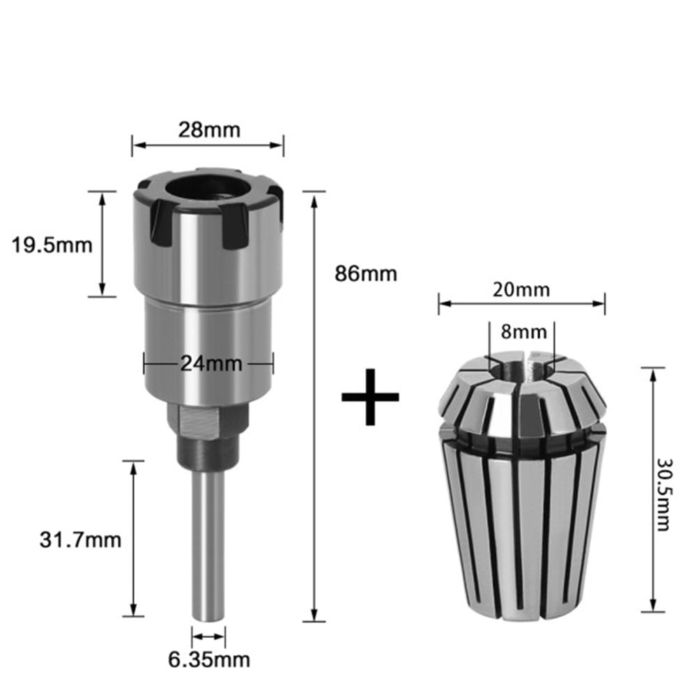 1/4" shank bits Router Collet Extension Engraving machine extension rod 