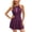 Purple, variant on Women's One Piece Swimdress High Neck Tummy Control Ruched Skirt Swimwear