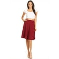 thumbnail image 4 of Moa Collection Women's Essential Elegance A-Line Midi Skirt Timeless Comfort with High Waist Elastic, 4 of 4