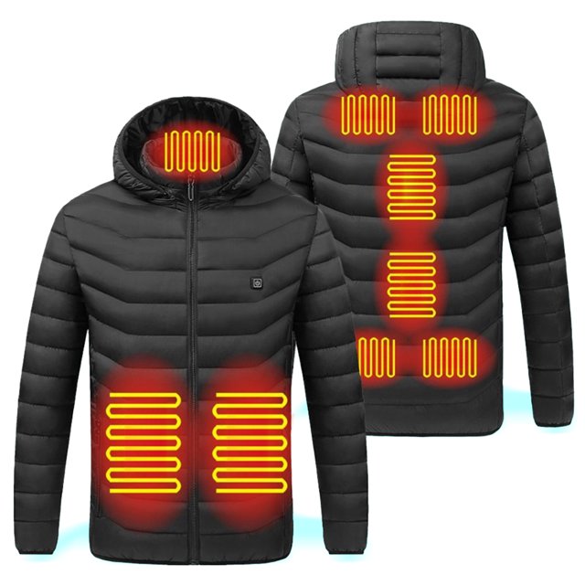 9 áreas calentadas Sudadera con capucha calentada Abrigo calentado Calefacción rápida Carga USB para hombres y mujeres