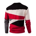 thumbnail image 3 of Wutalume Men's Trendy Round Neck Color-Blocked Sweater Pullover Base Layer, Stylish and Warm for Casual Outfits,Red XL, 3 of 3