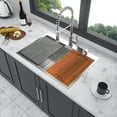 thumbnail image 5 of 30"×22", 16-Gauge Stainless Steel Undermount Apron-front Single Bowl Kitchen Workstation Sink, 5 of 8
