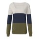 thumbnail image 3 of Moda Mujer O-cuello Camiseta de manga larga Verano Patchwork Blusa suelta Tops Fridja  hj669, 3 of 5