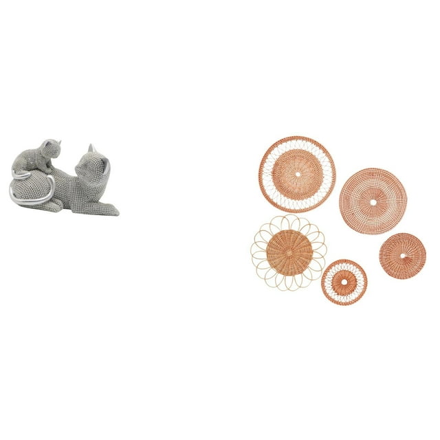Estatua de gato, figura de escritorio, estante decorativo, artesanía de ratán, decoración para colgar en la pared, adorno creativo de resina adecuado