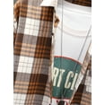 thumbnail image 2 of Zaful Plaid Pattern Pocket Button Down Shirt Brown L, 2 of 2