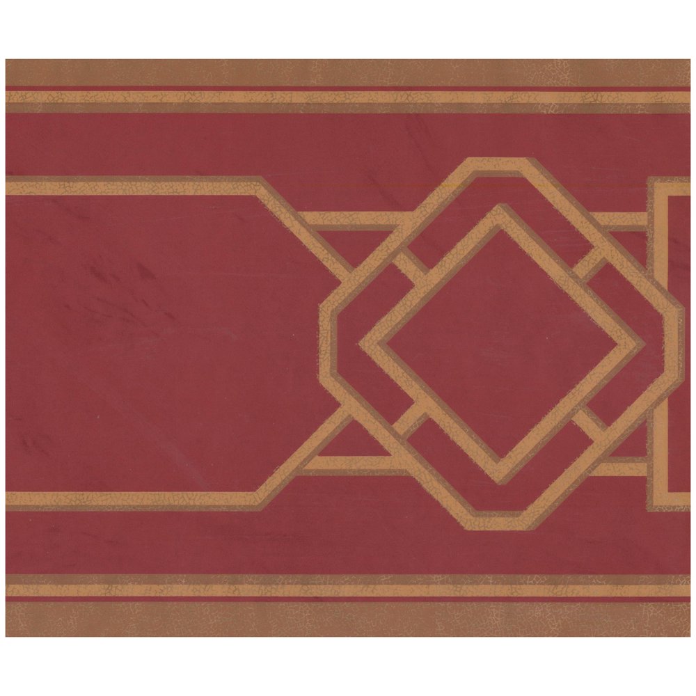 Prepasted Wall Border - Abstract Blood Red Wallpaper Border Retro