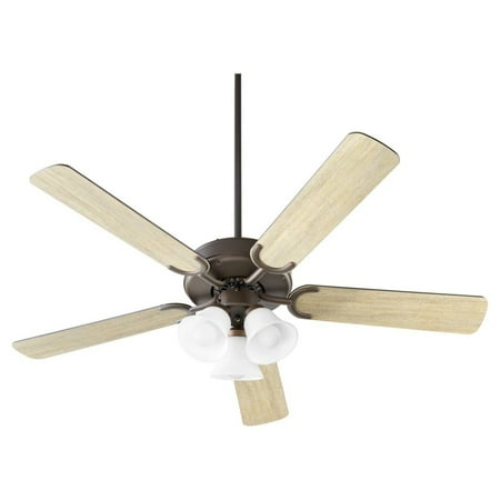 

5 Blade Ceiling Fan in Bailey Street Home Home Collection Style 52 inches Wide By 16.93 inches High-Oiled Bronze Finish-Oiled Bronze/Weathered Oak