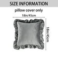 thumbnail image 7 of Unique Bargains 2 Pcs Scalloped Square Throw Pillow Covers Grey/Orange 18" x 18", 7 of 7