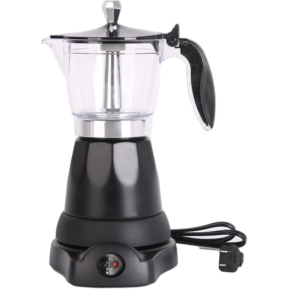 Cafetera Espresso Maker, 6 Cup Portable Coffee Machine, 300ml Portable Cafeteras Electricas Modernas, Electric Moka Pot with Detachable Base & Overheat Protection, Coffee Gift for Home Travel