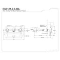 thumbnail image 2 of Kingston Brass KS3122BL Wall Mount Bathroom Faucet, Polished Brass, 2 of 2