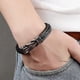 thumbnail image 2 of Mother And Son Forever Linked Together Braided Leather Bracelet, Men's Braided Leather Knot Wristband Cuff Bracelet, Son Inspirational Birthday Gift, 2 of 4