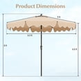thumbnail image 3 of Costway 9 FT Patio Umbrella 2-Tier Market Table Umbrella with Sun-Protective Canopy Beige, 3 of 11