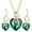 Green, variant on Jiaroswwei Jewelry Set Heart-Shaped Durable Alloy Necklace Earrings Jewelry Sets for Party