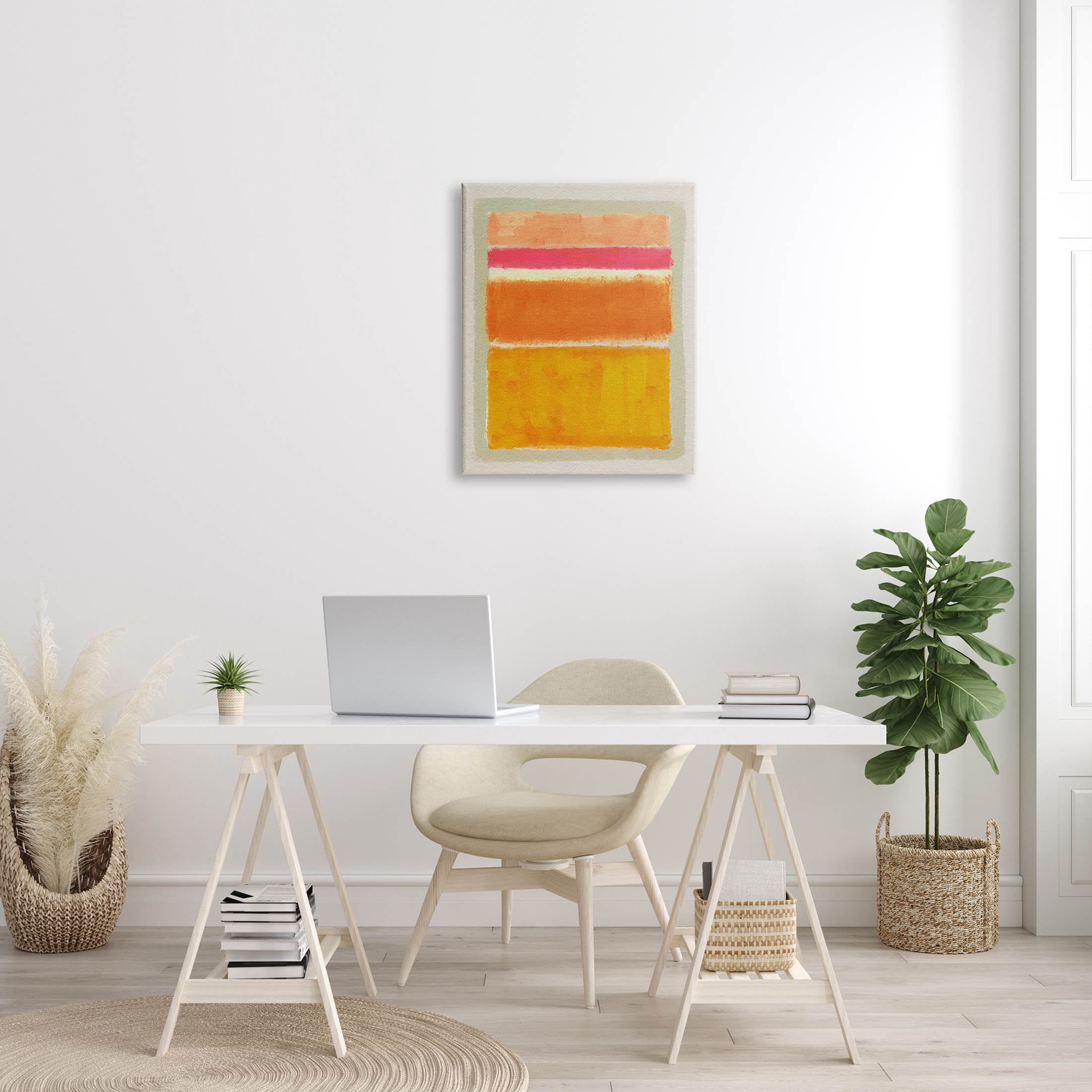 Stupell Industries Varied Orange Stripes Arrangement Painting Gallery Wrapped Canvas Print Wall Art, Design by Victoria Barnes