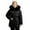 #103-Black, variant on AUNVITO Warm Lightweight Puffer Coat for Boys & Girls 2-14Y, Hooded Quilted Longline Winter Jacket with Button Closure, Thickened Insulation, Pockets, Water-Resistant Nylon Spandex Casual Outerwear