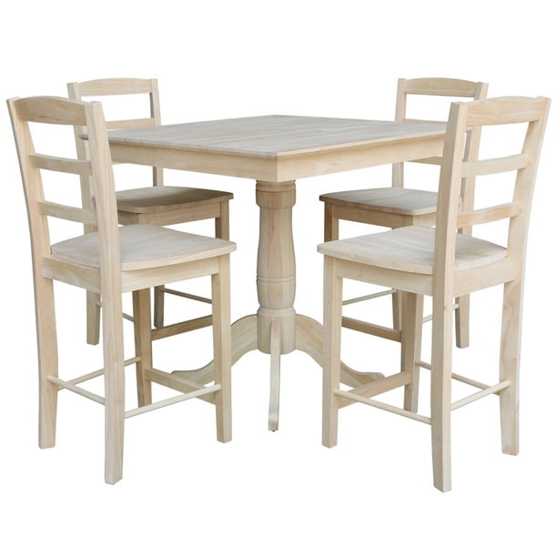 International Concepts 36" x 36" Square Top Pedestal Table With 4 ...