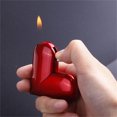 thumbnail image 4 of Mouliraty Valentine's Day Personality Lighter Metal Heart-shaped Couple Lighter Open Flame Electronic Inflatable Valentine's Day Gift, 4 of 5