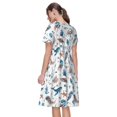 thumbnail image 2 of Bixox Robe d'Été à Manches Courtes pour Femmes Robe Ample Longueur Genou avec Poches-Animaux sous-Marins, 2 of 7