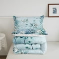 thumbnail image 4 of Conch Comforter Set Teal Blue Ocean Beach Coastal Twin Bedding Comforter Sets,Starfish Octopus Tentacles Quilt Underwater Creature Coral Duvet Insert,Kawaii Fish Room Decor, 4 of 5