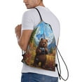 thumbnail image 4 of Yiaed Snowy Mountain Photography Bear Print Drawstring Bags Drawstring Backpack Bulk String Back Pack Gym Sport Bag-Medium, 4 of 5