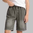 thumbnail image 2 of Sopiago Baggy Jean Shorts Men, Y2k Jorts Cargo Ripped Elastic Waist, Mens Denim Shorts Comfy Casual Streetwear Summer Boys Jeans Grey,7-8 Years, 2 of 7