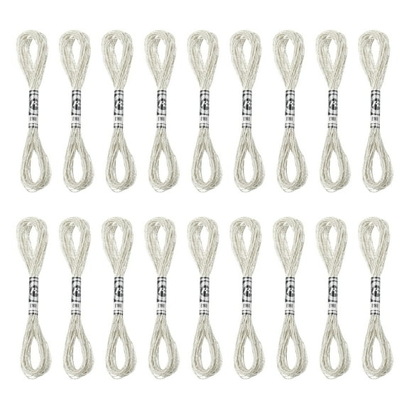 Uxcell 18 Skeins Embroidery Floss, Metallic Embroidery Thread Silver Tone