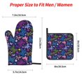thumbnail image 2 of Honeii Colorful Butterflies Pattern Oven Mitts and Pot Holders, Silicone Oven Gloves,500 F Heat Resistant Oven Mitts Sets, 4PCS, 2 of 6