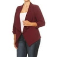 thumbnail image 2 of Women's Solid Casual Plus SizeDraped Cardigan Blazer Jacket, 2 of 5